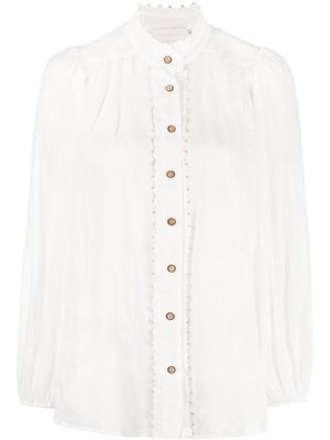 ZIMMERMANN Lyre embroidered-trim blouse - White