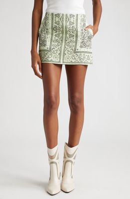 Zimmermann Matchmaker Bandana Linen Miniskirt in Mint Bandana