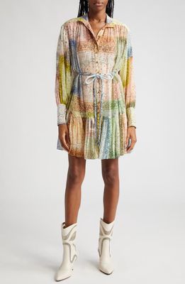 Zimmermann Matchmaker Lantern Long Sleeve Cotton & Silk Dress in Bandana Patch Print