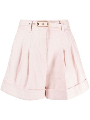 ZIMMERMANN Matchmaker linen shorts - Pink
