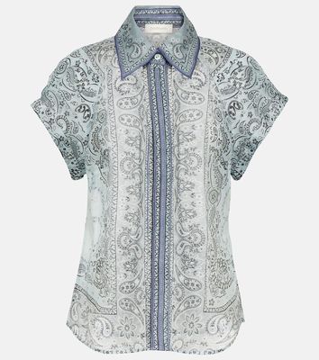 Zimmermann Matchmaker paisley silk and linen blouse