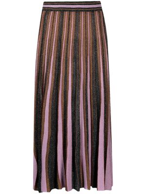 ZIMMERMANN metallic-threading pleated skirt - Brown