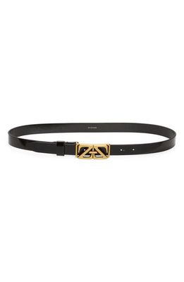 Zimmermann Monogram Buckle Leather Belt in Black