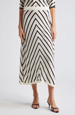 Zimmermann Natura Chevron Stripe Midi Skirt