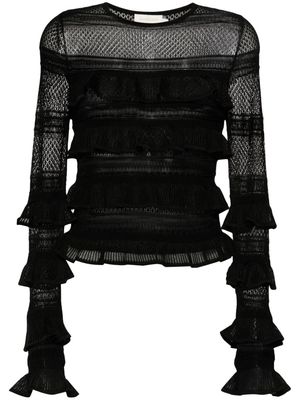 ZIMMERMANN Natura Frill ruffled top - Black