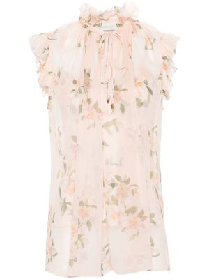 ZIMMERMANN Natura Frilled blouse - Pink