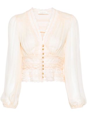 ZIMMERMANN Natura V-neck blouse - Neutrals