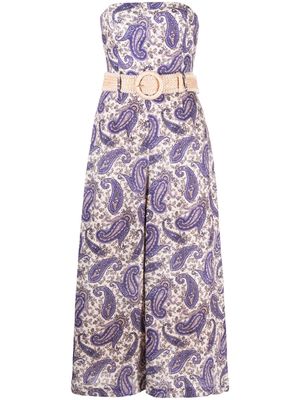 ZIMMERMANN paisley-print strapless jumpsuit - Purple