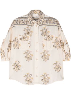 ZIMMERMANN pointillism-print safari shirt - Neutrals