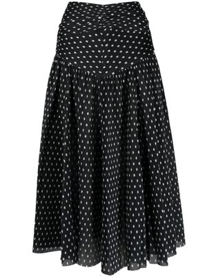 ZIMMERMANN polka-dot print pleated skirt - Black