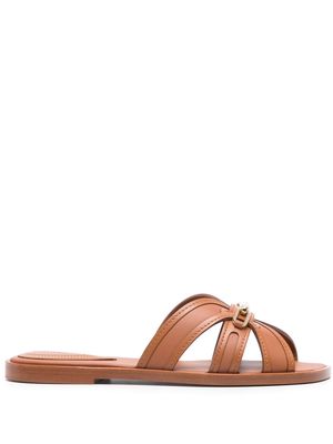 ZIMMERMANN Prisma leather sandals - Brown