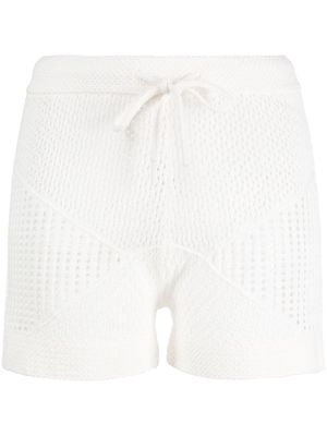 ZIMMERMANN Raie open-knit shorts - White