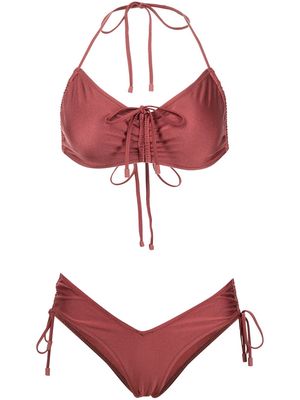 ZIMMERMANN ruched-detail bikini - Pink