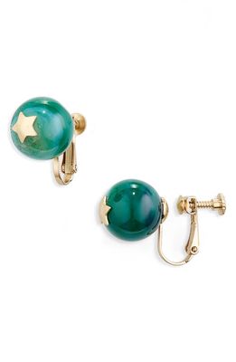 Zimmermann Stargazer Collection Orb Clip-On Stud Earrings in Malachite