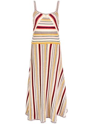ZIMMERMANN striped cotton midi dress - Neutrals