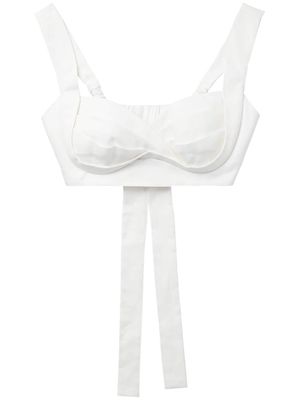 ZIMMERMANN sweetheart-neck linen bralette - White