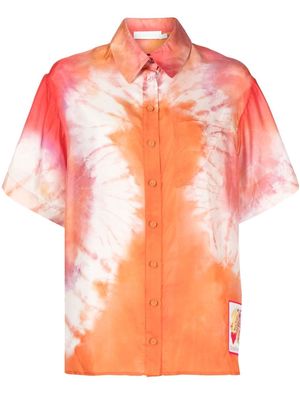 ZIMMERMANN tie-dye silk shirt - Orange