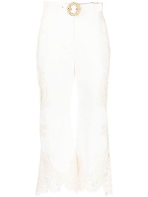 ZIMMERMANN Tiggy embroidered trousers - Neutrals