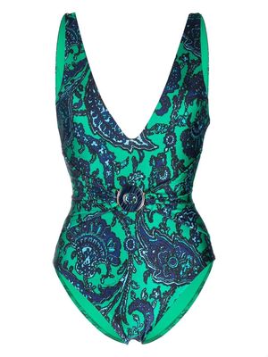 ZIMMERMANN Tiggy paisley-print swimsuit - Blue