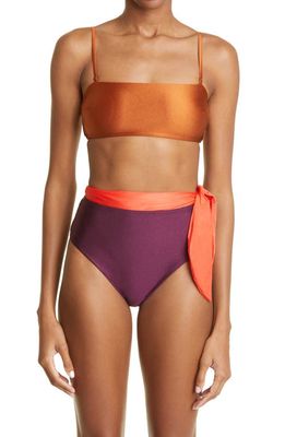 Zimmermann Violet Colorblock Two-Piece Swimsuit in Spliced