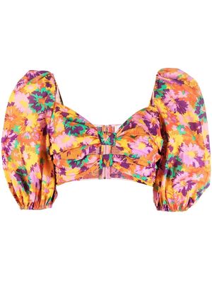 ZIMMERMANN Violet twisted floral-print bodice - Yellow