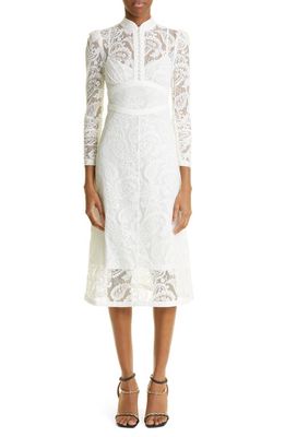 Zimmermann Wonderland Paisley Lace Midi Dress in Ivory
