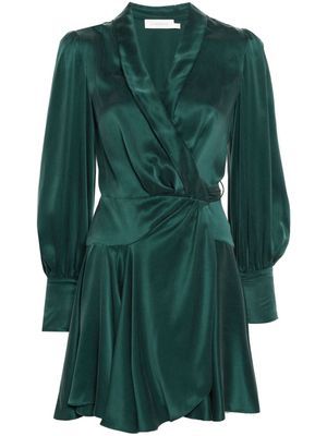 ZIMMERMANN wrap-design silk mini dress - Green