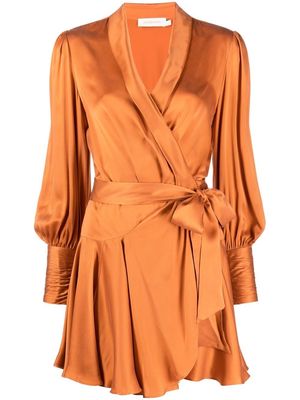 ZIMMERMANN wrap silk minidress - Orange