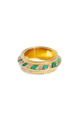 Zimmermann Zimmemorabilia Band Ring in Gold/Green