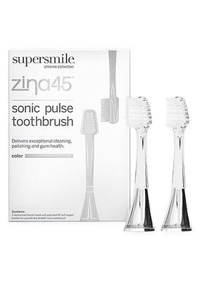 Zina45 Sonic Pulse 2-Piece Replacement Toothbrush Head Set