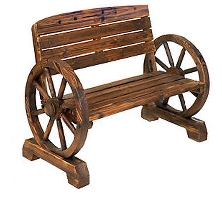 Zingz & Thingz Wagon Wheel Bench
