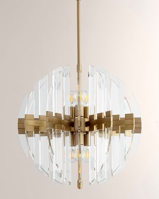 Zion 6-Light Sphere Pendant, Aged Brass