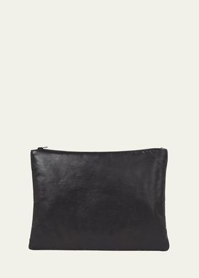 Zip Faux-Leather Clutch Bag