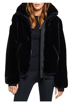 Zip-Front Faux Fur Jacket