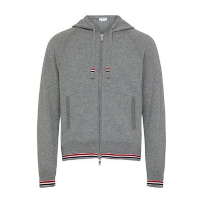 Zipped hoodie in cashmere