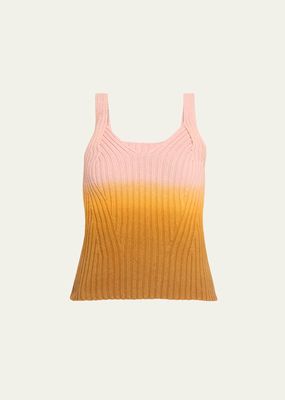 Zizi Cashmere Knit Tie-Dye Tank Top