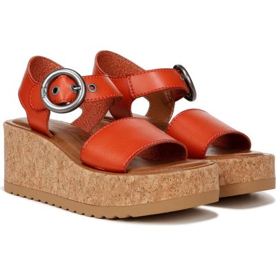 Zodiac Glory Platform Wedge Sandal in Rust