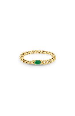 Zoë Chicco 14K Gold Chain Emerald Ring in 14K Yellow Gold