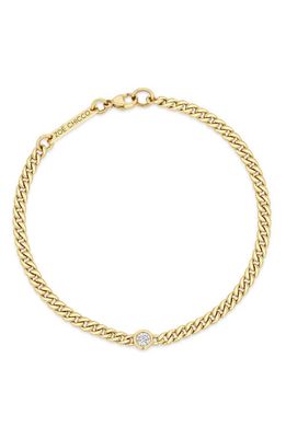 Zoë Chicco 14K Gold Curb Chain Diamond Bracelet in 14K Yellow Gold
