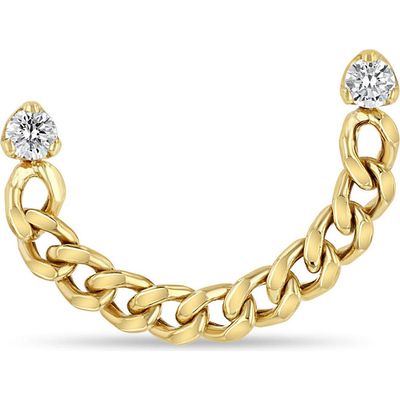 Zoë Chicco 14K Gold Diamond Curb Chain Earring in Yellow Gold 