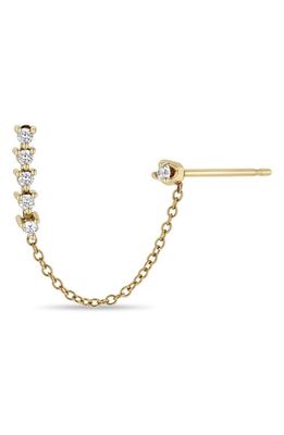 Zoë Chicco 14K Gold Diamond Draped Chain Earring in Yellow Gold 