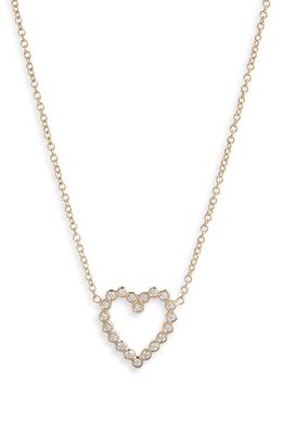 Zoë Chicco 14K Gold Diamond Heart Pendant Necklace in 14K Yellow Gold