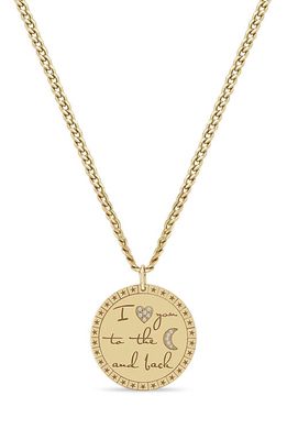 Zoë Chicco 14K Gold Diamond Mantra Pendant Necklace in Yellow Gold 