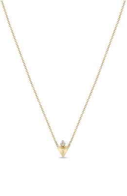 Zoë Chicco 14K Gold Diamond Pyramid Pendant Necklace in 14K Yellow Gold