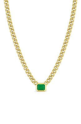 Zoë Chicco 14K Gold Emerald Pendant Necklace in 14K Yellow Gold