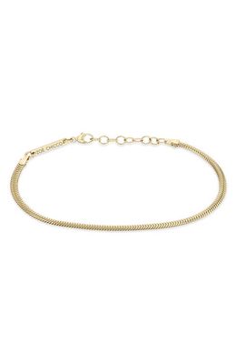 Zoë Chicco 14K Gold Flat Snake Chain Bracelet in 14K Yellow Gold