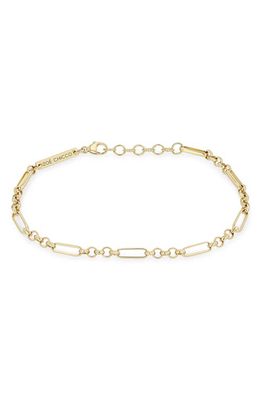 Zoë Chicco 14K Gold Paper Clip Station Chain Bracelet in Yellow Gold 