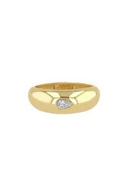 Zoë Chicco Aura Pear Diamond Dome Ring in 14K Yellow Gold