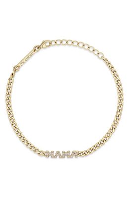 Zoë Chicco 'Mama' Diamond Chain Bracelet in 14K Yellow Gold