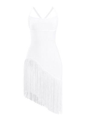 Zoe Fringe-Trimmed Bandage Minidress